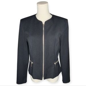 Amanda Smith Petites Black Zip Front Jacket Tailored Workwear Petite